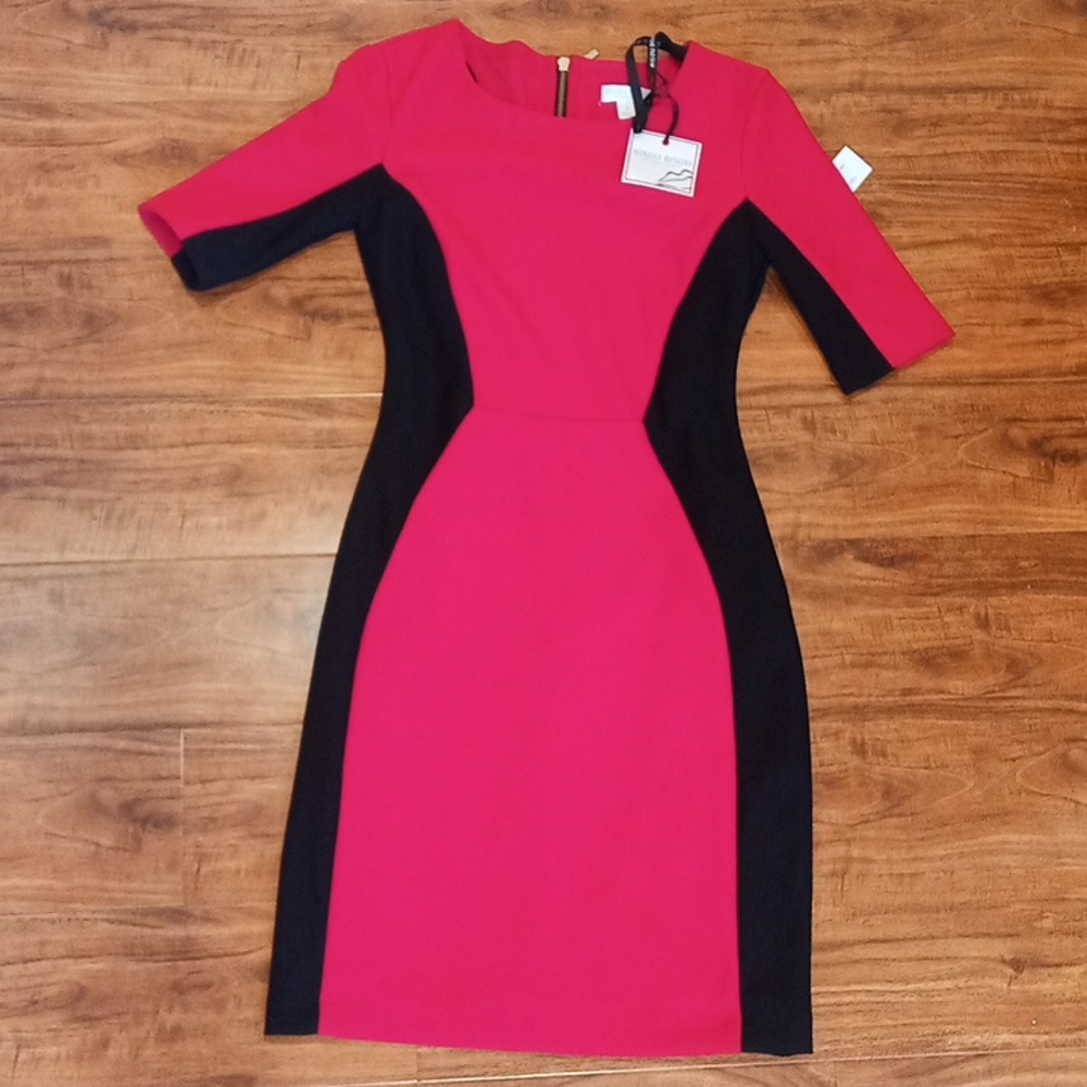 NWT Bisou Bisou Black & Red Midi Dress, 2